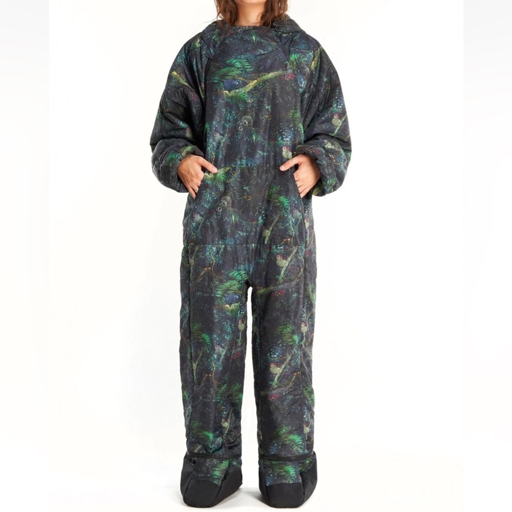 Selk Bag Recycled Wearable Sleeping Bag Rainforest Print Adult Small Camping